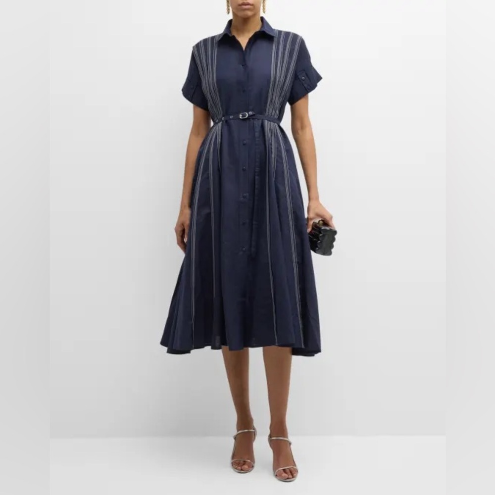 Lovebirds Navy Blue Striped Shirt size XS